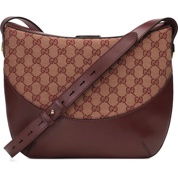 New Authentic Gucci Medium GG Canvas & Leather Shoulder Bag - Picture 2 of 12